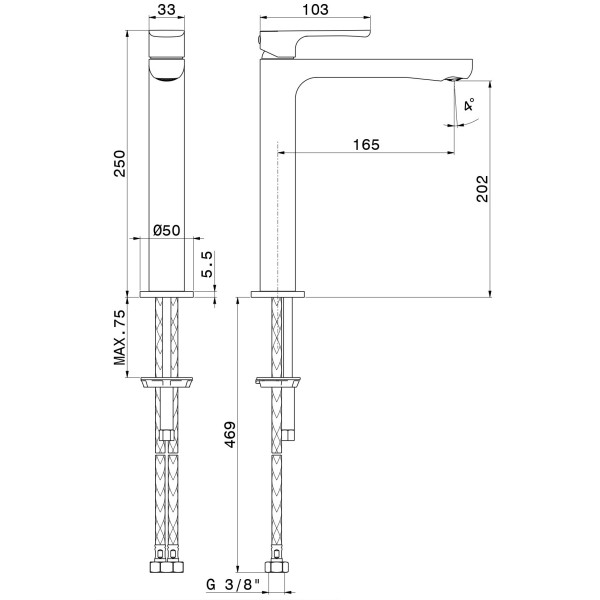 Baterie lavoar Newform Linfa II 69414.01.014 White Matt