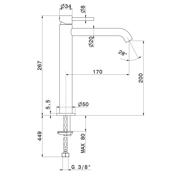 Baterie lavoar Newform X-Way 73914.01.014 White Matt