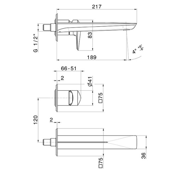 Baterie lavoar Newform Delta-0 72228E.01.014 White Matt