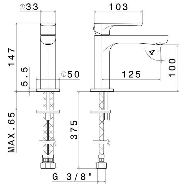 Baterie lavoar Newform Linfa II 69412.01.093 Black Matt