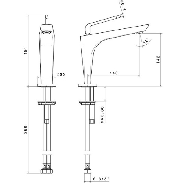 Baterie lavoar Newform O’Rama 68412.05.093 Chrome