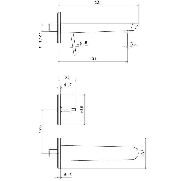 Baterie lavoar Newform O’Rama 68428E.01.093 Black Matt