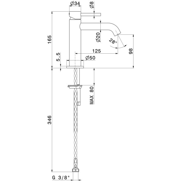 Baterie lavoar Newform X-Way 73912.01.014 White Matt