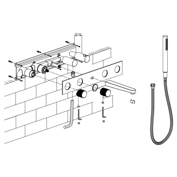 Baterie pentru cada si dus Omnires Contour CT8037-1CR