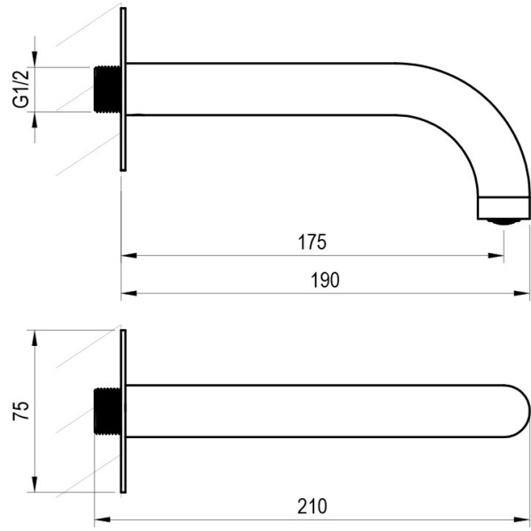 Pipa pentru cada Ravak Espirit X07P797 Chrome