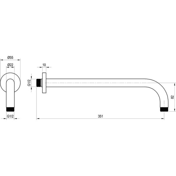 Braț de duș Ravak X07P688 White