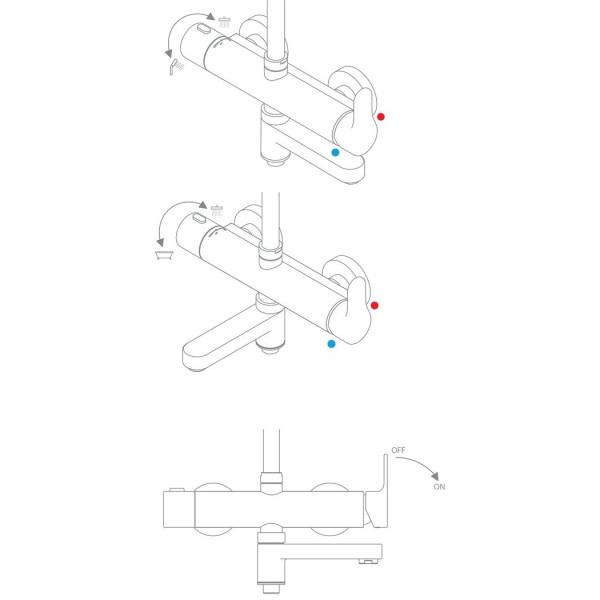 Set pentru cada si dus Ravak DS X07P642 Chrome