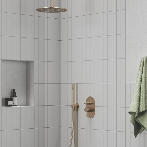 Cap fix de dus rotund tropical Ravak X07P711 Gold