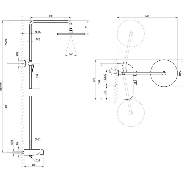 Set pentru cada si dus Ravak TE X070162 Chrome