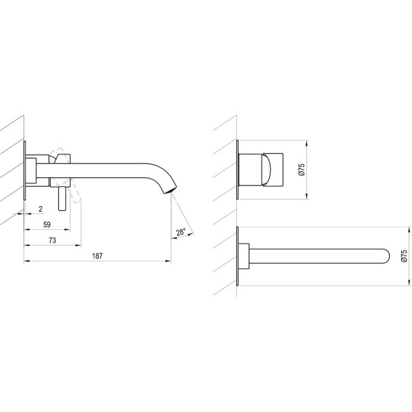 Baterie lavoar Ravak Espirit X070278 Black
