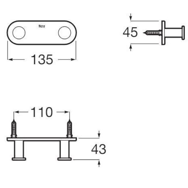 Cuier dublu pentru prosoape Roca Hotels Round A817571C40