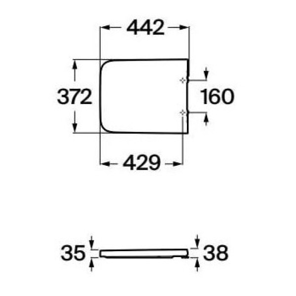 Capac WC Roca Inspira Square Soft Close A80153265B