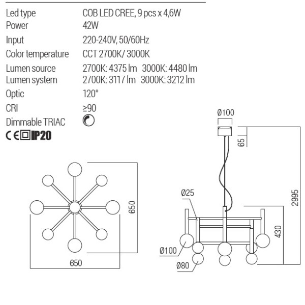 Suspensie Redo Group Bolla 01-4556