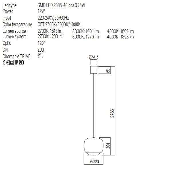 Suspensie Redo Group Dubbo 01-4787