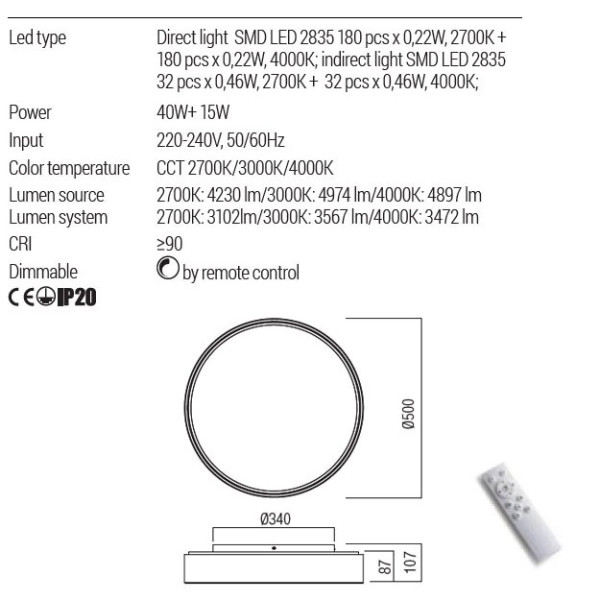 Plafoniera Redo Group Hover 01-4466