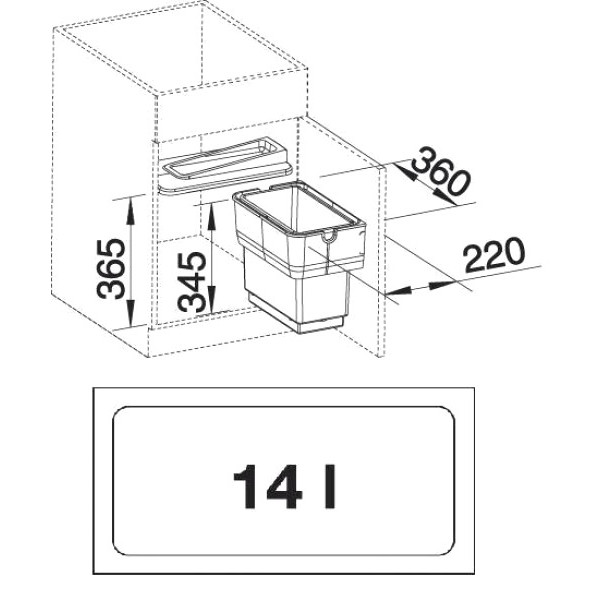 Контейнер для сортировки мусора Blanco Singolo 512880