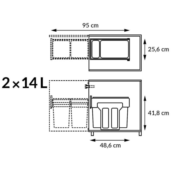 Cos de gunoi incorporat sub chiuveta Hailo EcoLine Design 0310100