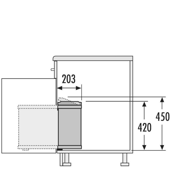 Выдвижное встроенное ведро под мойку Hailo Uno 3418101