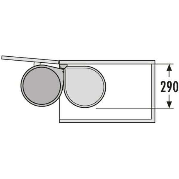 Выдвижное встроенное ведро под мойку Hailo Mono 3515071