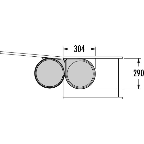 Выдвижное встроенное ведро под мойку Hailo Mono 3520071