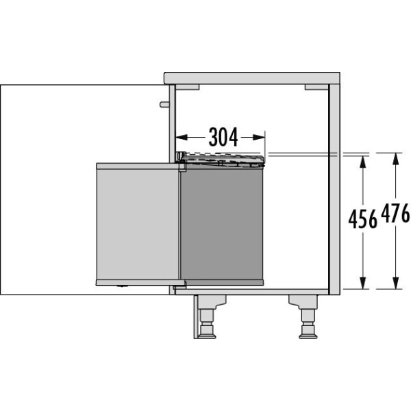 Выдвижное встроенное ведро под мойку Hailo Mono 3520071