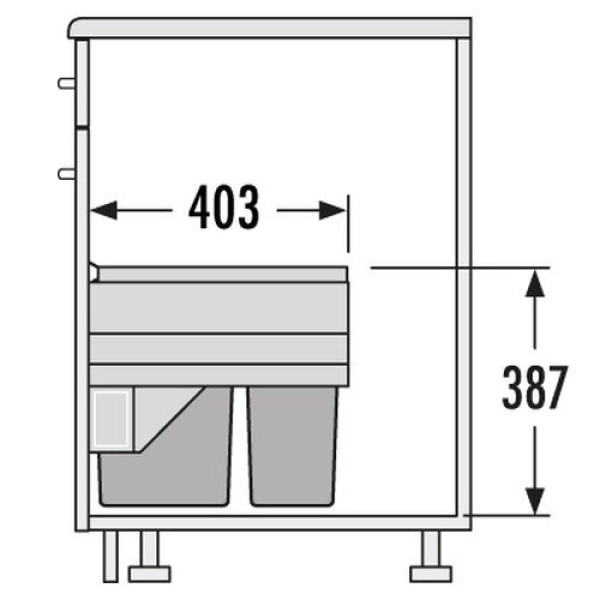 Выдвижное встроенное ведро под мойку Hailo Cargo Basic 3609501