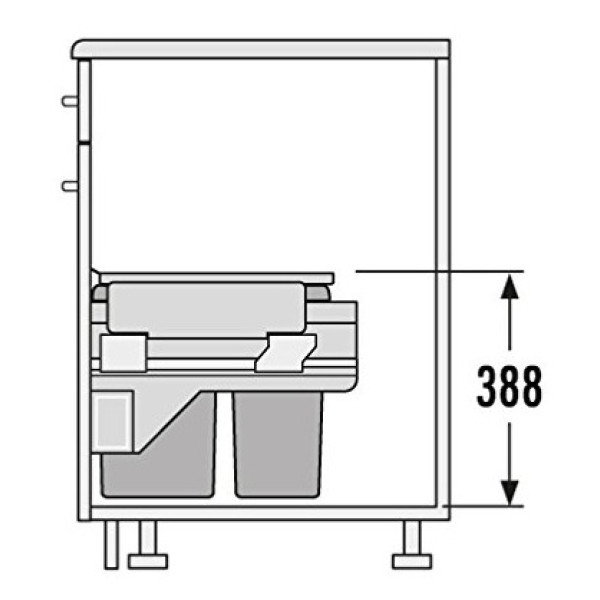 Cos de gunoi incorporat sub chiuveta Hailo Cargo Soft 3610491