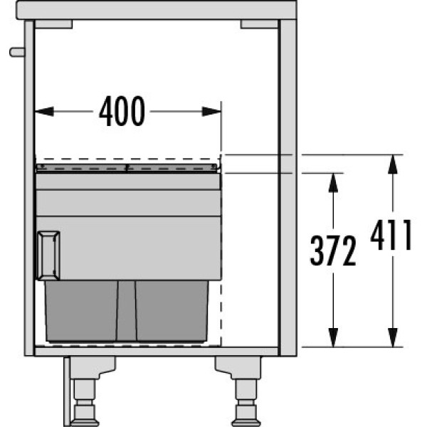 Cos de gunoi incorporat sub chiuveta Hailo AS Cargo Aqua 3608901