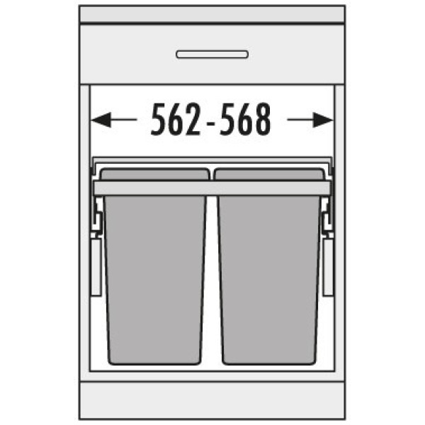 Cos de gunoi incorporat sub chiuveta Hailo Euro Cargo S 3610621