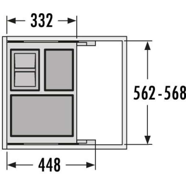 Cos de gunoi incorporat sub chiuveta Hailo Cargo Soft 3610961