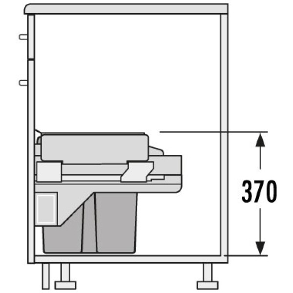 Cos de gunoi incorporat sub chiuveta Hailo Cargo Soft 3610961
