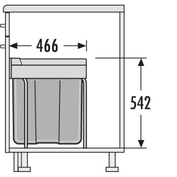 Cos de gunoi incorporat sub chiuveta Hailo AS Easy Cargo 3668401