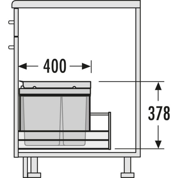 Cos de gunoi incorporat sub chiuveta Hailo Triple XL 3631511