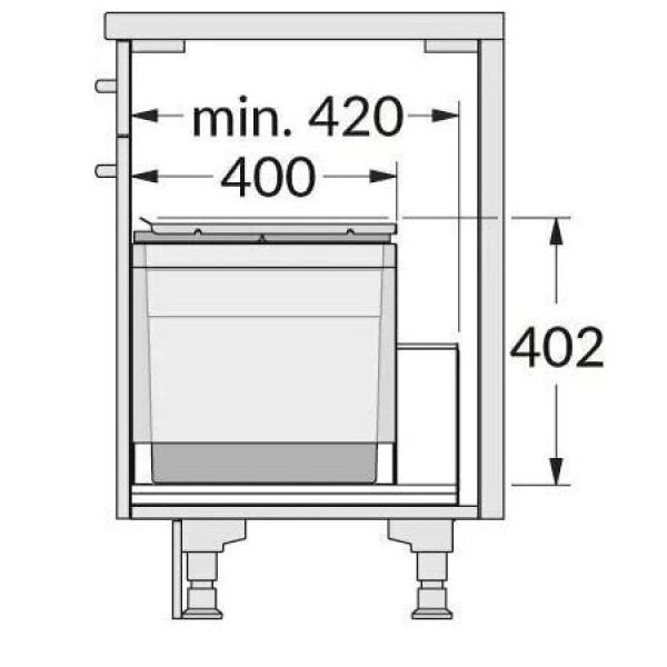 Cos de gunoi incorporat sub chiuveta Hailo Triple XL 3631491