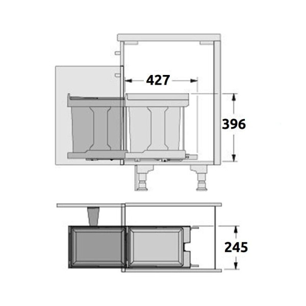 Cos de gunoi incorporat sub chiuveta Hailo Solo 3636001