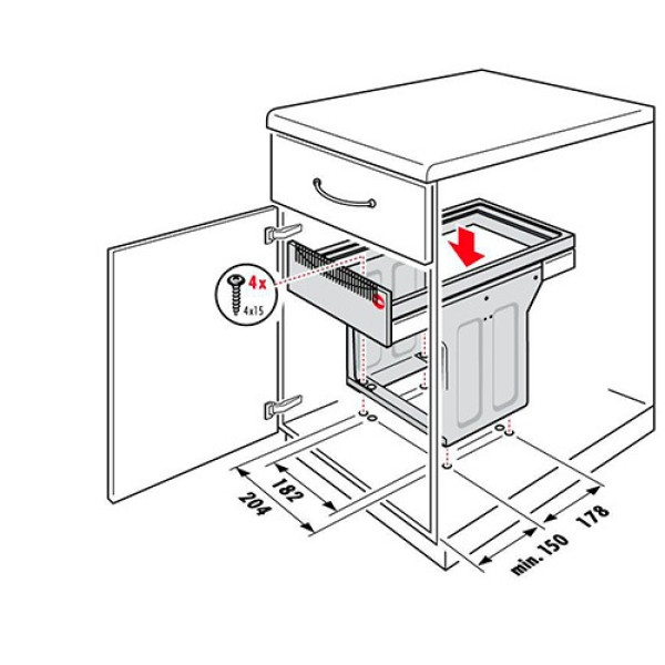 Cos de gunoi incorporat sub chiuveta Hailo Tandem Edition 3666851