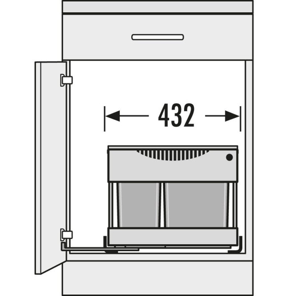 Cos de gunoi incorporat sub chiuveta Hailo Space Saving 3644821