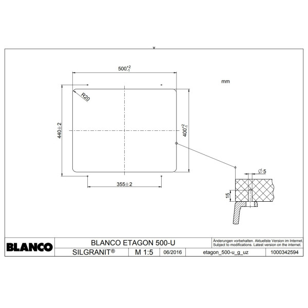 Chiuveta Blanco Etagon 500-U Black