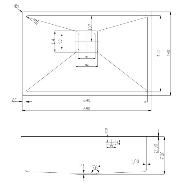 Кухонная мойка Fabiano Quadro 68 Celldecor