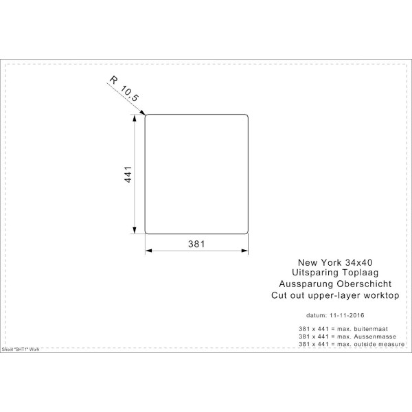 Chiuveta Reginox New York 34x40 (L) OKG