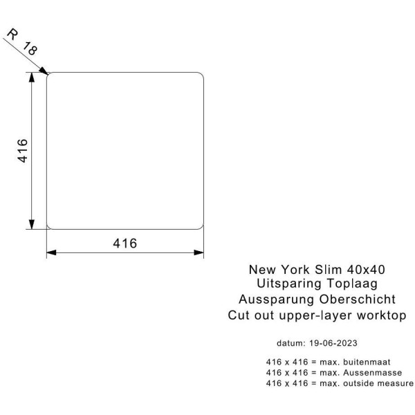 Chiuveta Reginox New York 40x40 (L) OKG Comfort Slim