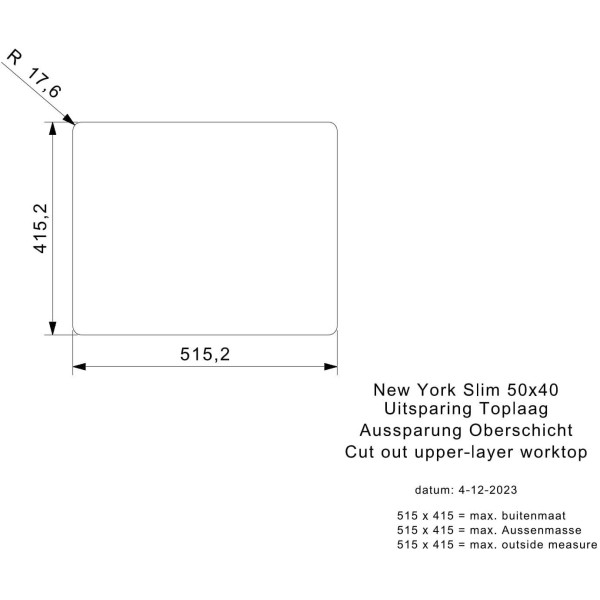Chiuveta Reginox New York 50x40 (L) OKG Comfort Slim