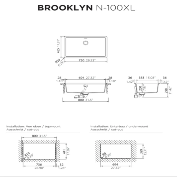 Chiuveta Schock Brooklyn N-100XL Vanilla