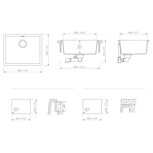 Chiuveta Schock Kaia N-100L Magma
