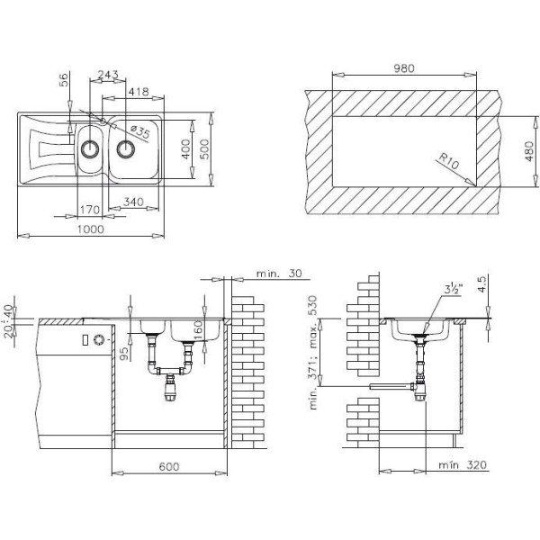 Chiuveta Teka Universo 1 1/2B 1D