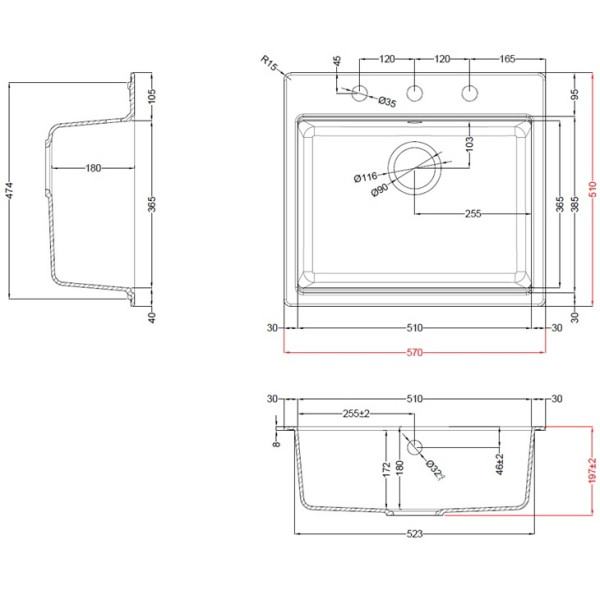 Chiuveta Elleci Time 105 Bianco Titano 68