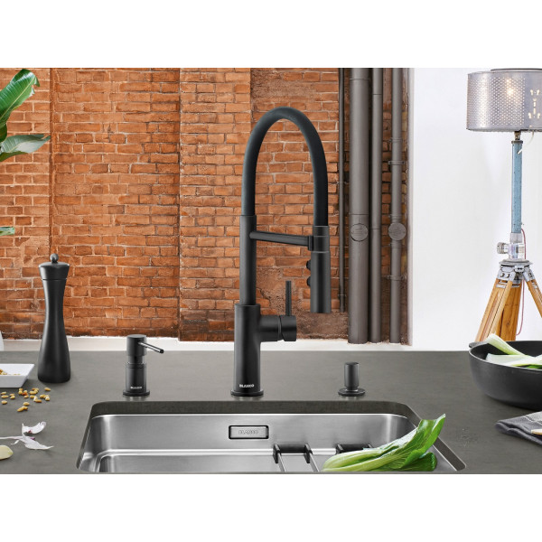 Baterie bucatarie Blanco Catris-S Flexo 525793 Black Matt