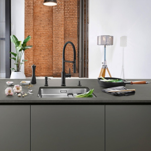 Baterie bucatarie Blanco Catris-S Flexo 525793 Black Matt