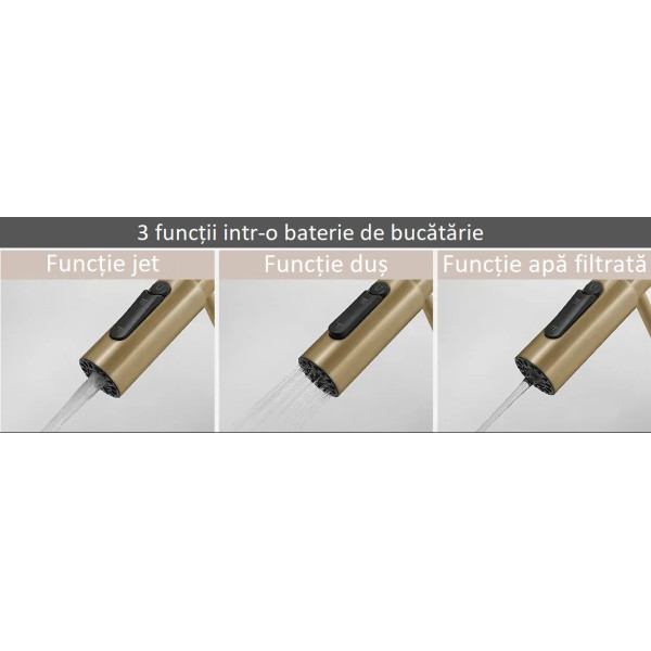 Baterie bucatarie Fabiano FKM 3128 Light Gold