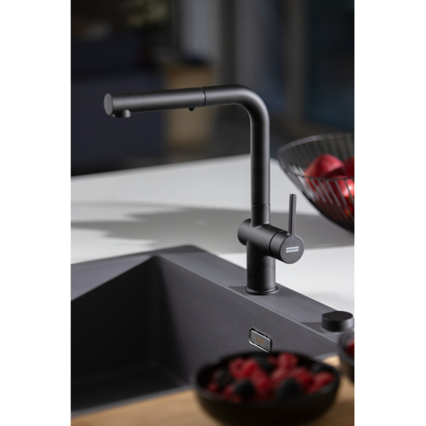 Baterie bucatarie Franke Active L Spout Dual Spray Matte Black